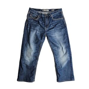 BKE Tyler Boot Leg‎ Jeans Size 36 x 26  Blue Denim Thick Stitch